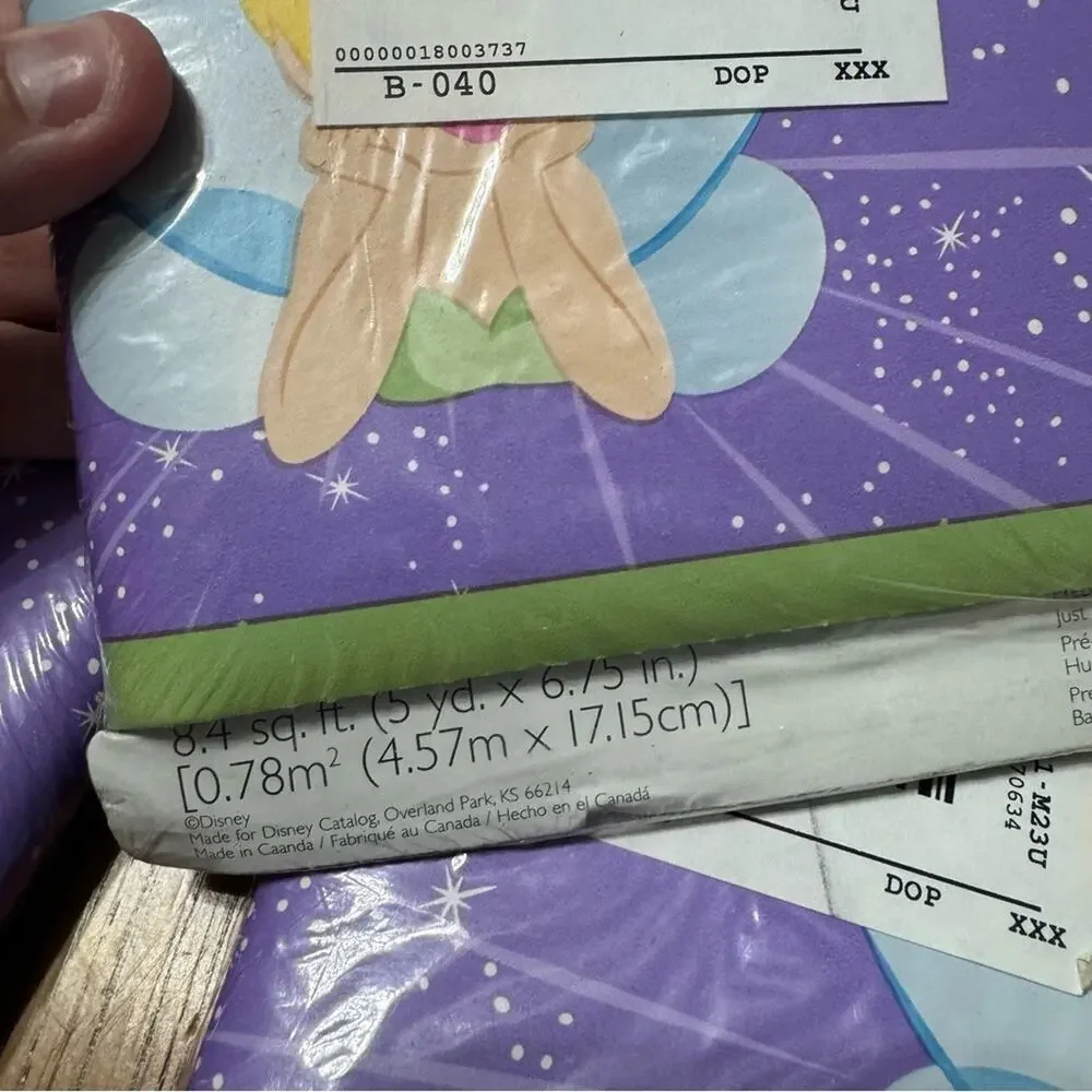 NEW Disney Tinkerbell Wallpaper Border LOT of 3 Pkgs Unopened PrePasted 15 Yards